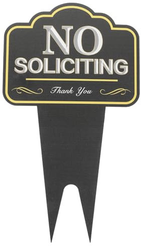 ORFOFE No Soliciting Schild Mit Erdspieß Wasserdichtes Metall-schild Für Garten Klare Warnung Gegen Unerwünschte Werbung Auffälliges Design Für Ihren Vorgarten