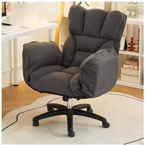Ergonomic Gaming Sofa with Wheels and Armrest Gray Accent Recliner Seat for Home Office and Living Room