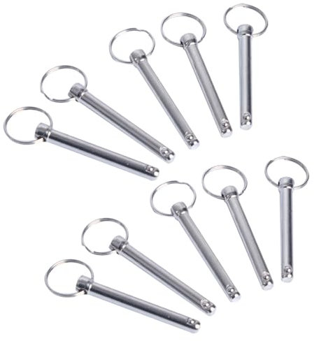 Set di 10 perni a sgancio rapido 8 x 60 mm in acciaio al carbonio con testa a sfera di bloccaggio per varie applicazioni