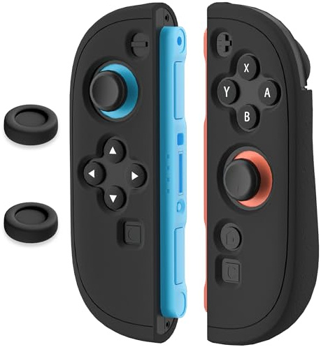 FANPL Silicone Case for Nintendo Switch 2 Joycon Controller, Protective Cover for Joycon 2 Soft Shell with 2 Thumb Grips, Comfortable Ergonomic Design & Easy Installation -Thickened Version (Black)