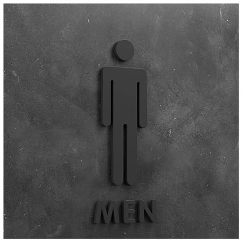 QWWQYDY Segnali per Toilette Cartello for WC con Freccia 3D, Elegante Etichetta Adesiva for Porta del Bagno, Cartello for WC, Decorazione for la casa e Il Bagno(13,25x16cm)