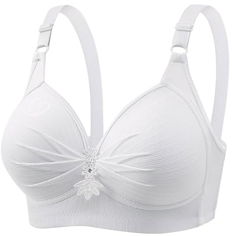Womens Wireless Push Up Bras Sale Clearance Ladies Full Support Bra for Sagging Breasts Comfort Everyday Minimiser Bras Underwear Non Wired Bralettes Lace Wide Strap Bralette Shapewear XS-4XL