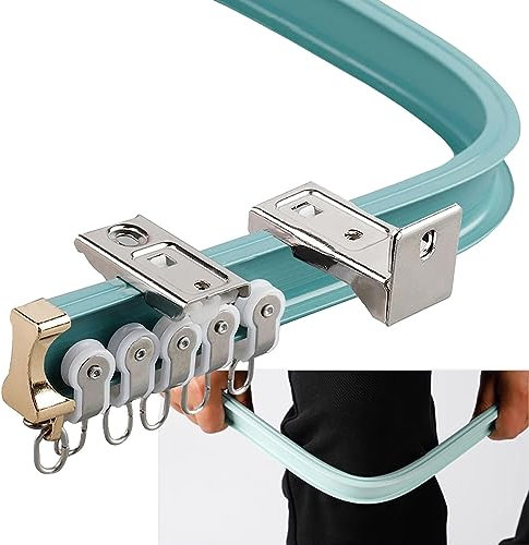 Sistema di binari per tende flessibile, 4/5/6 m, staffe da soffitto e da parete per finestre ad arco, binario morbido facile da piegare per camper e porte scorrevoli, soluzione versatile per casa e