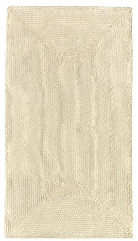 HAMID Alfombra Nansa Interior/Exterior Pet Reciclado – Lavable y Resistente al Agua – Ecológica y Sostenible – Ideal para Terraza, Jardín o Salón (150x80cm, Crema)