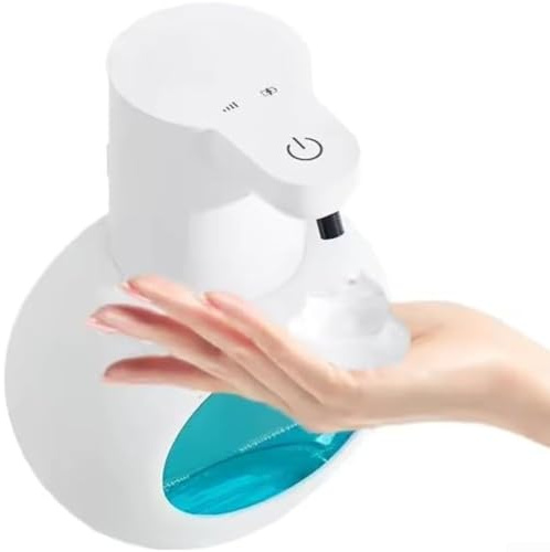 Dispensador automático de jabón con sensor de inducción con salida de espuma, impermeable y recargable por USB, adecuado para lavandería, cocina, baño y espacios públicos (burbujas)