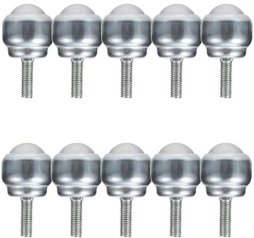 HEALSOPTHY 10Pcs Carbon Steel Mini Ball Casters with Threaded Stem, Small Metal Roller Bearings for Furniture, Workbench and Small Appliance Caster Wheels