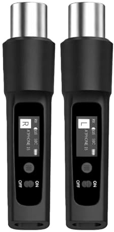 YOCOWOCO Receptor inalámbrico XLR Bluetooth, adaptador de audio XLR para altavoces PA y mezcladores de audio, sonido en vivo y transmisión, pantalla de estado, batería de 14 horas, rango de 100 pies