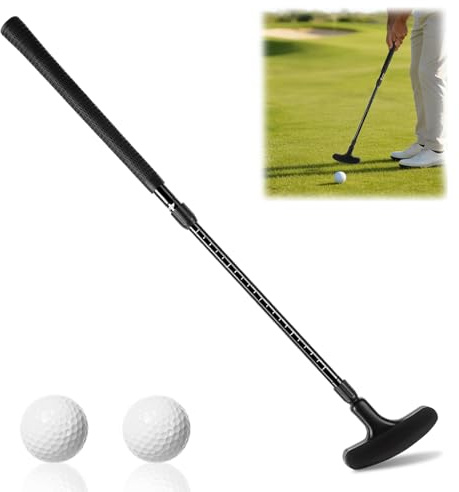 Tryora Verstellbarer Golf-Putter, Unisex Mini Putter für Indoor und Outdoor Übungen, Ausziehbarer Schaft für Rechts und Linkshänder Inklusive 2 Bällen für Golf und Minigolftraining