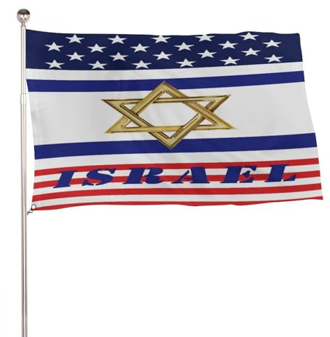 Bandiera di grandi dimensioni a tema Israele per feste all'aperto, dimensioni 3x5 piedi.
