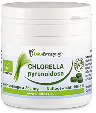 Biotraxx Chlorella pyrenoidosa 100g - 400 Tabletten, je 250 mg