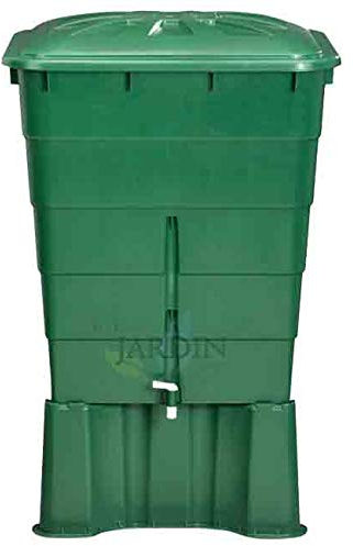 Depósito de Agua Polipropileno 300 litros. Incluye Tapadera + Soporte. Largo 66 cm, Ancho 80 cm, Alto 92 cm, Verde