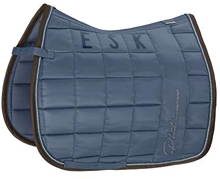 Eskadron Platinum Big Square Glossy Schabracke vintageblue, Greige, havannabrown, Größe:Pony Dressur (PD), Farbe:vintageblue