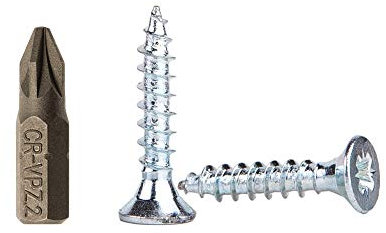 Confezione da 500 viti per legno in acciaio zincato, 4,0 x 20 mm, testa Pozi-Drive, viti di fissaggio a testa svasato per legno (500)