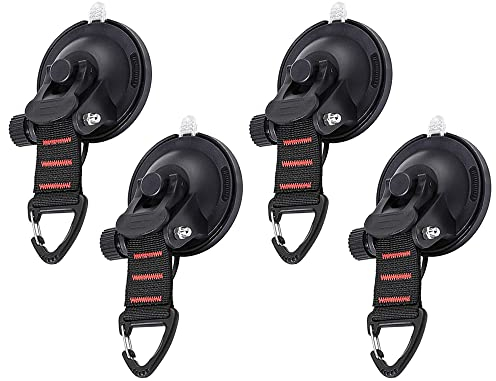 4 Stück Saugnäpfe, Anker, Befestigung des Befestigungshakens, Saugnäpfe, Anker, waschbar, Mehrzweck für Auto, Vorzelt, Seitliche, Boote, Camping, Plane