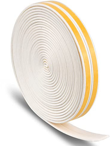 NATUCE 12M Guarnizione per Porte e Finestre, 9mm*2mm Striscia di Schiuma in Gomma, Paraspifferi Guarnizione Sottoporta Isolamento Anti-collisione Anti Freddo e Rumore per Porte Finestre (Bianco)