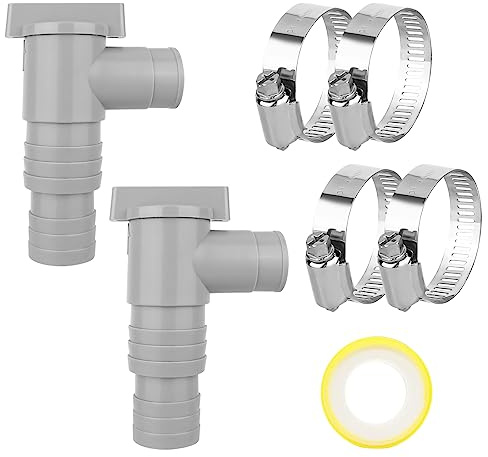 RUCUDIM Absperrhahn für Pools mit 32mm Schlauchanschluss, Pool Schlauch 32 Absperrventil, pvc Rohr 32mm Wartungs pool Zubehör Kolbenventil, Ersatz Dual Split Schlauch Plunger Ventil Poolteil