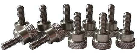PrecisionGeek® M4 Rändelschrauben Edelstahl – Flachkopf & Bundkopf – 10/15 mm – AISI 303 – Schraubenset für Metall, Holz & Acryl – 5 oder 10 Stück (Mit Bund – 10 mm – Set mit 10 Stück)