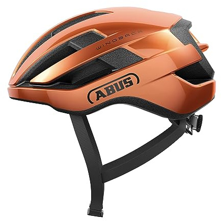 ABUS Rennradhelm WingBack – einfacher Roadhelm für sportliches Fahren im Alltag und in der Freizeit – für Erwachsene und Jugendliche – Orange, Größe L