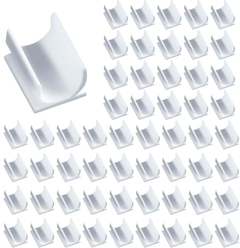 Lezevn 100Pcs Pen Holder Clip Adhesive Pen Holder Clip White Board Desk Pen Holder Clip Teacher Accessories Supplies for Pen Paint Brush