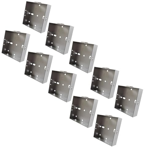 rhinocables Metal 1 Gang Single Socket Back Box, Single Pattress Box Mount, Flush Mount (10 Pack, 16mm)