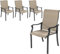 UDPATIO Gartenstühle 4er Set, Hochlehner Gartenstuhl Metall, Textilene Balkonstuhl, Terrassenstuhl 160kg Belastbar, Gartensessel wetterfest für Terrasse, Garten, Balkon, Beige
