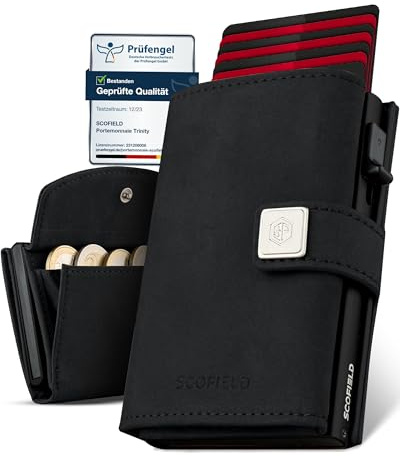 SF SCOFIELD Geldbörse Herren | Portmonee Herren für 11-12 Karten | Geldbeutel RFID Schutz | Portemonnaie | Wallets for Men | Smart Wallet | Kreditkartenetui | Slim Wallet | Kartenetui Klein