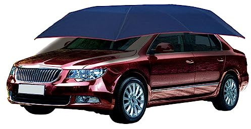 KJZQXYX Halbautomatisches Carport-Auto-Regenschirmzelt, halbautomatischer Sonnenschutz und regenfester Sonnenschutz, tragbar, faltbar, für Wohnwagen (Blue 4.6m)