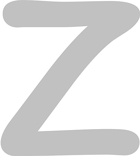 Kleckerliese Buchstaben Aufkleber 36 cm Einzel – seidenmatte Alphabet Sticker A–Z für Kinderzimmer, Wand, Tür, Möbel & Auto – selbstklebend & konturgeschnitten – Z – Farbe Grau