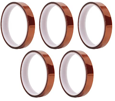Cinta de Alta Temperatura de 5 Piezas, Cinta Marrón Resistente Al Calor, Cinta Aislante de Transferencia Térmica, Aislante para Baterías, Cinta de Alta Temperatura (30mm)