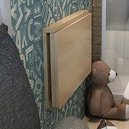 KISYHOLG Wandklapptisch, Massivholz-Wandtisch, Computertisch, Esstisch, Schreibtisch, Wäscheklapptisch, Optionale Größe, Platzsparend, 80 * 50 cm
