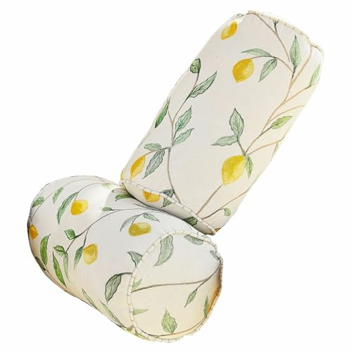 Loberon Kissenrolle 2er Set Palerina, Creme/gelb | Fröhliches Zitronenmotiv, Kleines Format, Kopfstütze, Kuschelaccessoire, Kinderzimmer, Baumwolle