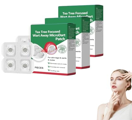 Tea Tree Focused Wart Away Microdart Patch, Warzenpflaster,Plantarwarzenentferner für Hände, Füße und Gesicht,Warzenentfernung,Warzenentferner,Warzenbehandlungspflaster für Kinder und Erwachsene (3)