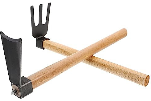 TOYANDONA Outil de Jardinage avec Manche Houe et Râteau à Main Robuste et Ergonomique pour Desserrer Désherber et Planter Facilement Rangement Pratique