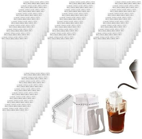 ZHYUAN 200 pièces Sacsàcaféportables,Filtresàcaféportables,Sacsàcaféfiltre,Filtres à café de camping,Filtres à café portables en papier,Pour la plupart des tasses, voyage, bureau à domicile