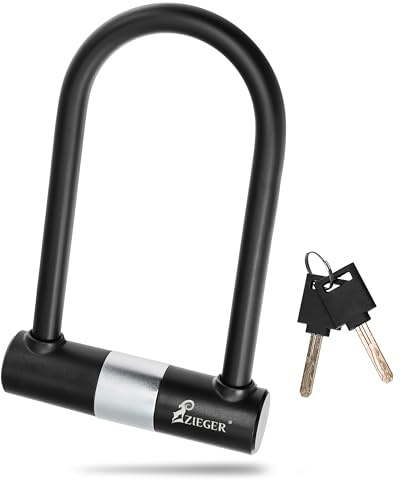 ZIEGER Fahrradschloss U 250 – Großes Bügelschloss mit 18 mm Stahlbügel & Silikonbeschichtung