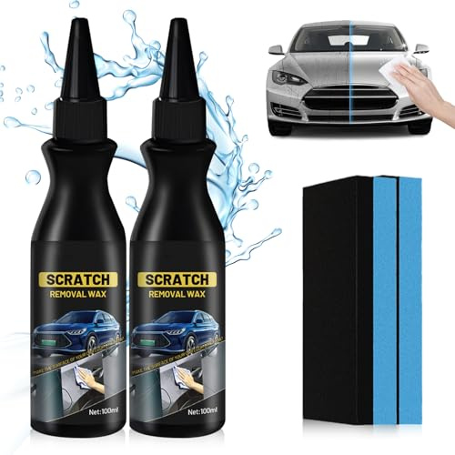 2025 Auto Kratzerentferner Set, Lackkratzer Reparatur Creme & Politur gegen Kratzer und Schrammen, Kratzer Entferner Kit mit Schutzschicht für alle Fahrzeuglacke & Autotypen (2)