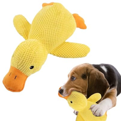 Anti-stressanka för hundar, gosedjur för hundar, oförstörbar hundleksak, gul hundleksak, oförstörbar, tajta gosedjur, hund, leksak, plysch pipande valp, tuggleksak, bitfas