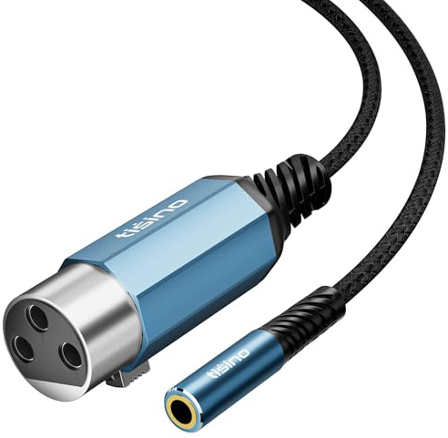 Tisino XLR auf 3,5mm Klinke Kabel, Symmetrischer TRS Audio Adapter, 1m | XLR-auf-3,5mm-Klinken-Kabel für Audio-Interface, Mischpult oder Recorder, symmetrisches HiFi Stereo Audiokabel, 22AWG OFC