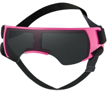 Hundglasögon, husdjur solglasögon hundsolglasögon små ras, glasögon för hundar vindtäta UV-glasögon utomhusögonskydd (rosa)