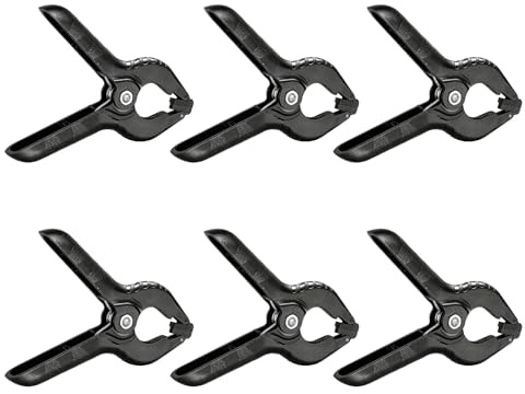 Gdrghe 6PCS Heavy Duty Spring Clamps 4.5 Inch Backdrop Clips Strong Spring Clips for Photography Studio Woodwork Crafts Large Clamp Black
