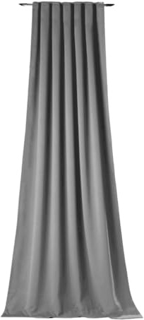 NOVUM fix Vorhang Verdunkelung grau Kälteschutz Kräuselband Blickdicht Klimavorhang Übergardine XXL extra lang energiesparen 145x350 cm(BxH)