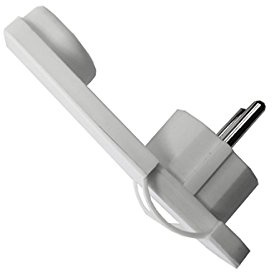 Clavija protector de enchufe acodada 'tras mueble' (Blanco)