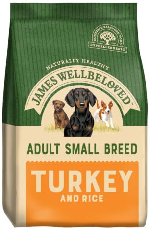 James Wellbeloved Grain Free Adult Small Breed Turkey and Vegetables 7.5 kg Bag, Hypoallergenic Dry Dog Food
