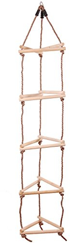 OTITU Scala di Corda per Bambini - Scala A Corda Triangolare in Legno Scala Sospesa A 3 Lati in Legno - Giocattolo da Arrampicata - Attrezzatura da Gioco Asilo, Acrobazia da Giardino