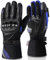 BORLENI Guantes Moto Invierno Hombre Impermeable de la Fibra de Carbono,Guantes de Motocicleta cálido con Pantalla Táctil Azul M