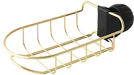 TentHome Küchen Utensilienhalter Spülbecken Organizer Küche Schwammhalter Metall Duschcaddy Duschablage zum Hängen Seifenhalter Seifenschale Duschstange Wasserhahn Abtropfgestell, Gold