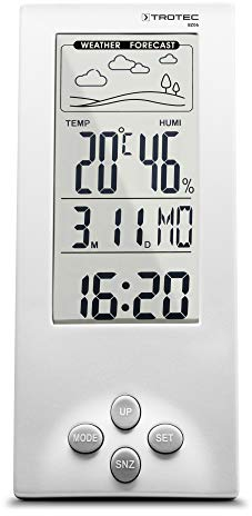 TROTEC Termohigrómetro Estación Meteorológica BZ06 con función snooze, Pantalla LED, Temperatura en grados Celsius o Fahrenheit