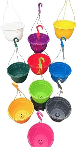 The Flowerpot Men 27CM PLASTIC HANGING POTS BASKETS PLANTERS (x5)
