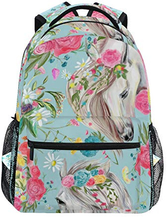 Sac à Dos d'école de Cheval et de Fleur pour Le Sac de Voyage d'enfants de Filles de garçons