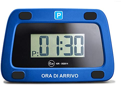 Parkwächter Parking Attendant Digital Disc For Italy, Automatic Disc, Complies With Road Traffic Regulations, Electronic Meter The Car (Blue, 111mm x 71mm x 22mm)